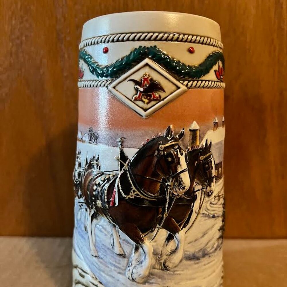 1996 COLLECTOR SERIES BUDWEISER ANHEUSER BUSCH CLYDESDALES STEIN